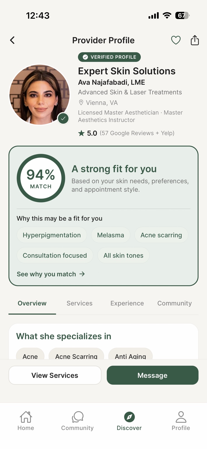 Expert Skin Solutions, Advanced Skin & Laser in Vienna, VA, shown in The Inside Look provider profile